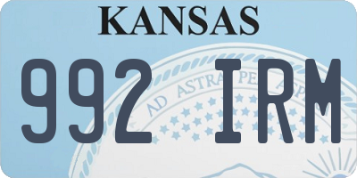 KS license plate 992IRM