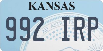KS license plate 992IRP