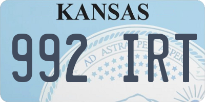KS license plate 992IRT