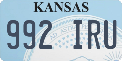 KS license plate 992IRU