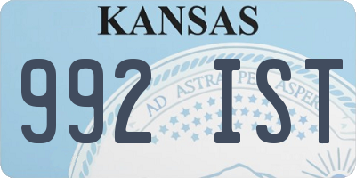 KS license plate 992IST