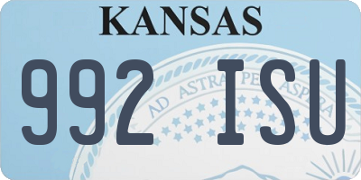 KS license plate 992ISU