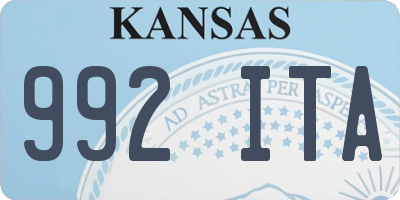 KS license plate 992ITA