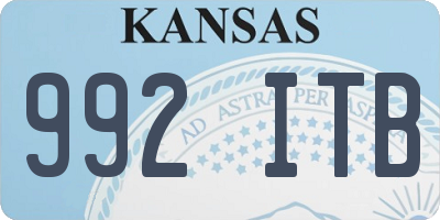 KS license plate 992ITB