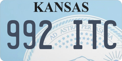 KS license plate 992ITC