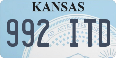 KS license plate 992ITD