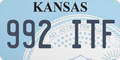 KS license plate 992ITF