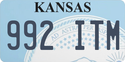 KS license plate 992ITM