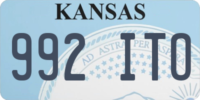 KS license plate 992ITO