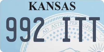 KS license plate 992ITT