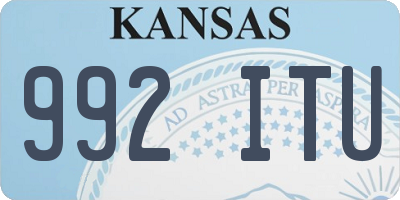 KS license plate 992ITU