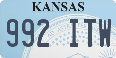 KS license plate 992ITW