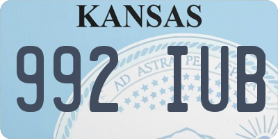 KS license plate 992IUB