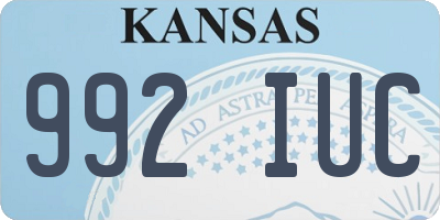 KS license plate 992IUC