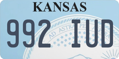 KS license plate 992IUD