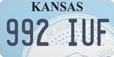 KS license plate 992IUF