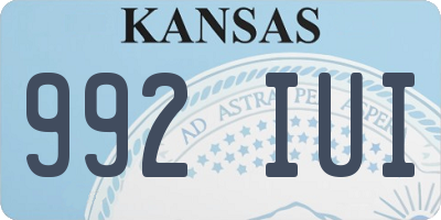 KS license plate 992IUI
