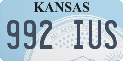 KS license plate 992IUS
