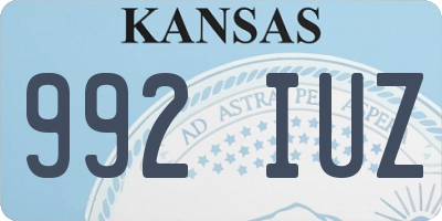 KS license plate 992IUZ