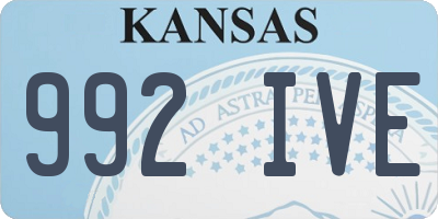 KS license plate 992IVE