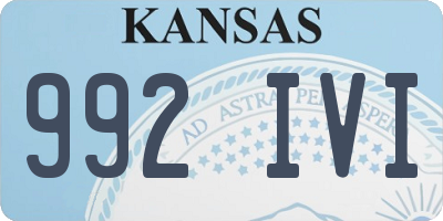 KS license plate 992IVI