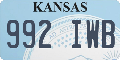 KS license plate 992IWB