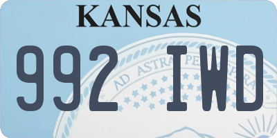 KS license plate 992IWD