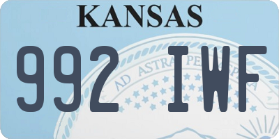 KS license plate 992IWF