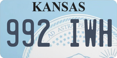 KS license plate 992IWH