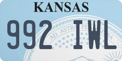 KS license plate 992IWL