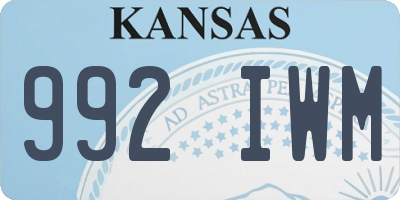 KS license plate 992IWM