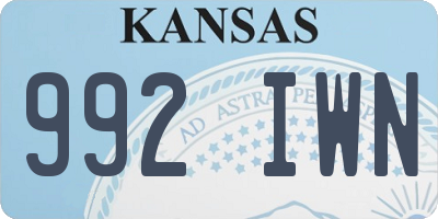 KS license plate 992IWN