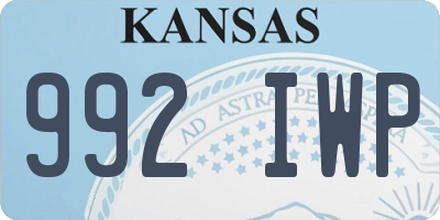 KS license plate 992IWP