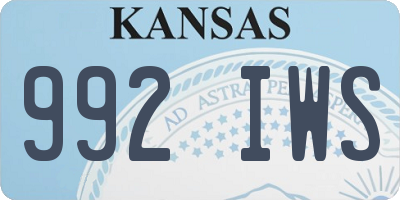 KS license plate 992IWS