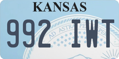 KS license plate 992IWT