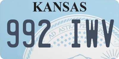 KS license plate 992IWV