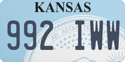 KS license plate 992IWW