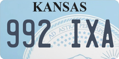 KS license plate 992IXA