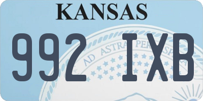 KS license plate 992IXB