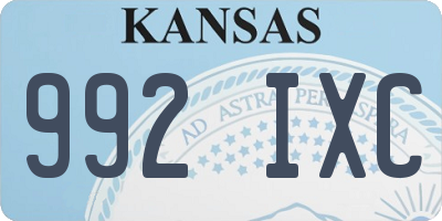 KS license plate 992IXC