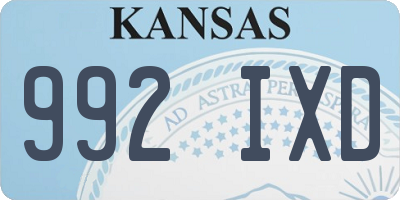 KS license plate 992IXD