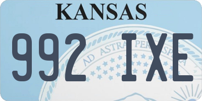 KS license plate 992IXE