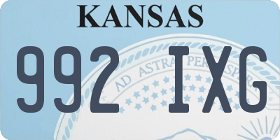 KS license plate 992IXG