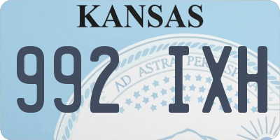 KS license plate 992IXH