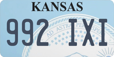 KS license plate 992IXI