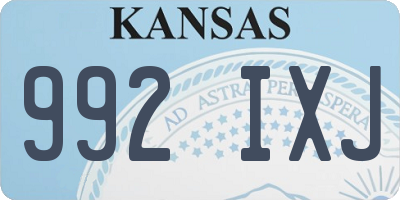 KS license plate 992IXJ