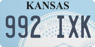 KS license plate 992IXK