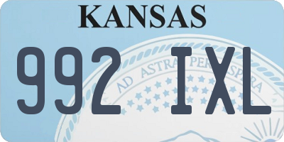 KS license plate 992IXL