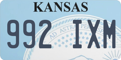 KS license plate 992IXM