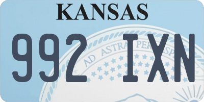 KS license plate 992IXN